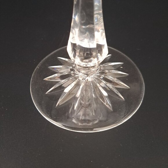 Vintage Crystal Candlestick Holder With Etched Design & Elegant Cut - Picture 8 of 10